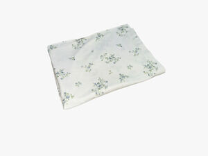 Vintage Rose Print Flat Sheet Twin Size Cotton Flannel Soft Floral White Blue